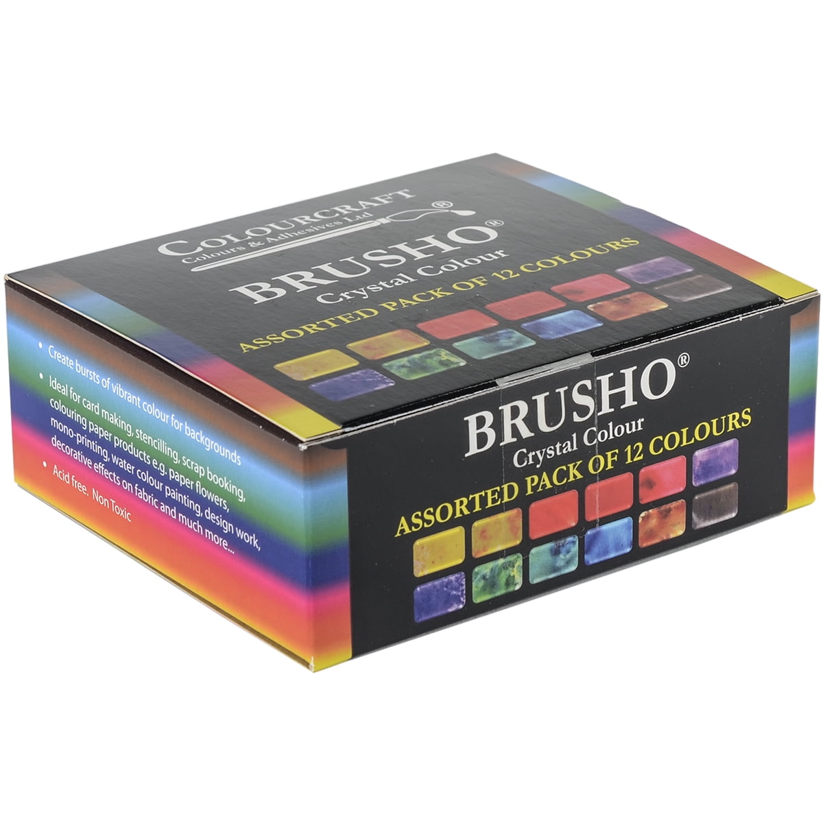 Brusho Crystal Colours Set 12/Pkg-Assorted Colors