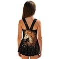 thumbnail image 2 of Uourmeti Celestial Horse Print Girls' Skirted One-Piece Swim Dress - Quick Dry, Soft Stretchy Bathing Suit for Beach, Pool & Summer Vacations, 2 of 8