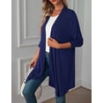 thumbnail image 2 of Cogild Long Open Front Cardigans for Women Comfortable Knitted Layering with Three-Quarter Sleeves Comfort Wear, 2 of 7