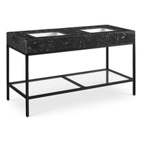Meridian Furniture Marmo Black Engineered Stone Bathroom Vanity