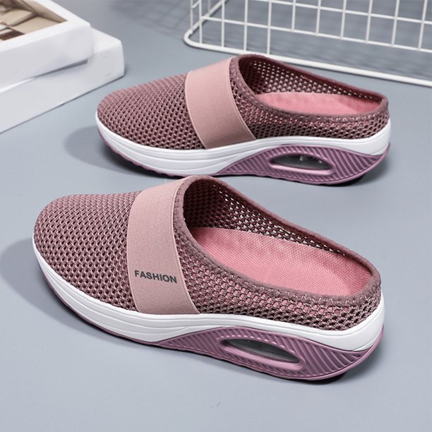 Zapatos Mujeres Cojín de aire Caminata Mesh Sneakers para deportes al aire libre (39) Rosa