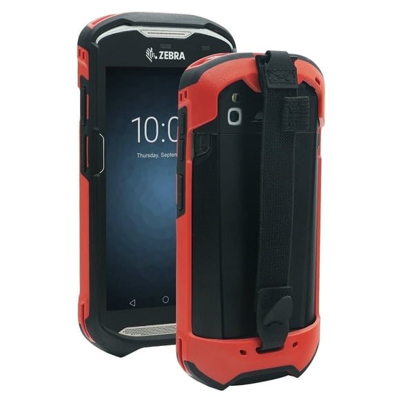 TC51 TC52 TC56 TC57 TC510K Case with Hand Strap - Protective & Ergonomic for Zebra Handheld Barcode Scanners SG-TC5X-EXO1-01 SG-TC5X-EXONHS-01 (Red)
