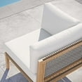 thumbnail image 4 of Modway Clearwater Teak Wood and Fabric Outdoor Corner Chair in Gray/White, 4 of 8