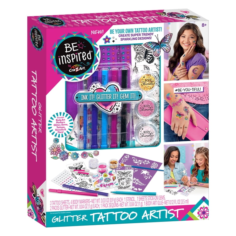 Be Inspired by Cra-Z-Art Glitter Tattoo Artist Set, Best for