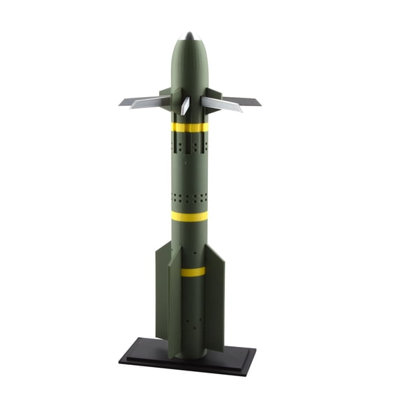 TAPDRA 1:4 Scale AGM-114R9X Hellfire Missile Model 15in PLA Plastic 3D Printed Anti-Tank Replica for Collectors Stand