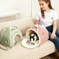 thumbnail image 4 of Small Animal Carrier, Small Animal Travel Bag, Cat Bird Rabbits Hamster Carrier Breathable Outdoor Portable Pouch for Hamster Bird Bunny (Pink,D,9.5x6.7x7.5”), 4 of 4