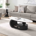 thumbnail image 2 of NEW Modern Nesting Coffee Table Set of 2 End Table for Living Room, Oval and Round Table Set, 2 of 10