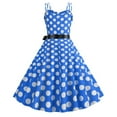 thumbnail image 3 of Women 50's 60's Polka Dot Dresses, Womens Spaghetti Straps Princess Camisole Dress Wedding Cocktail Party Swing Tea Dress, 3 of 3