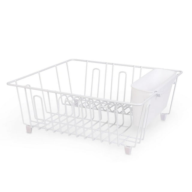 Petit égouttoir à vaisselle en fil chromé Mainstays - Blanc
