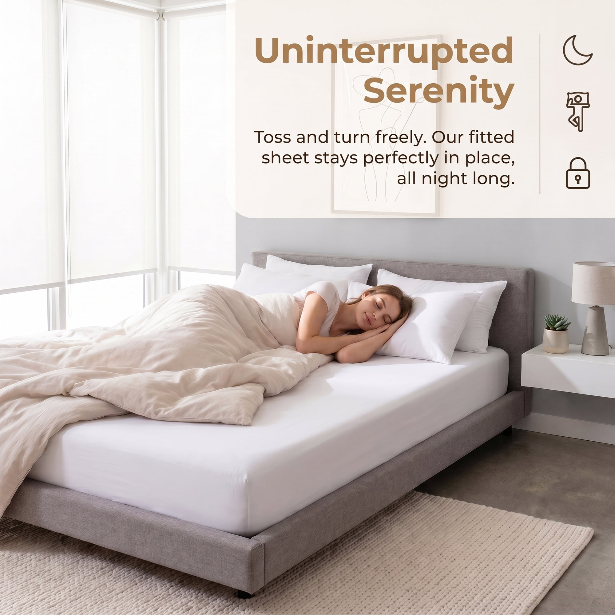 Unique Bargains Fitted Sheet Microfiber Bed Sheets Breathable for All Seasons 78.0"x79.9" White