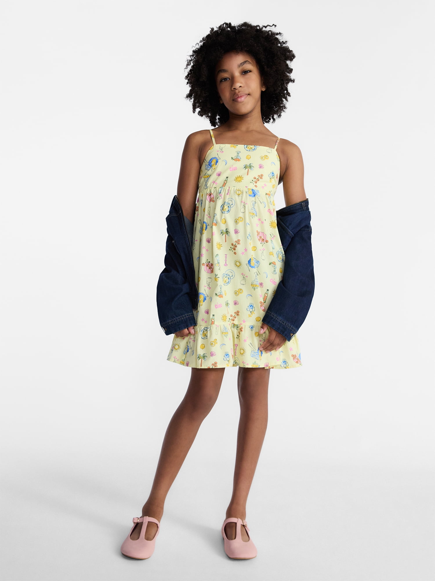 Weekend Academy Girls Sleeveless Cotton Babydoll Dress, Sizes 4-18