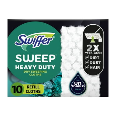 Swiffer Sweep   Mop, Dry Pads Refill, Floor Cleaner, Cleaning Cloths, Heavy Duty, Unstopables, 10 Count