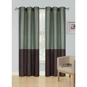 1pc Sage Green Brown Eid Lined Foam Backing Blackout Faux Silk