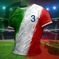 thumbnail image 2 of SXcggal Male Print Italy Theme Number Casual Crewneck Graphic Plus Size Shirt Printed Solid Color Short Sleeve Top Breathable Lightweight Men's T-Shirt, 2 of 6