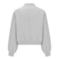 thumbnail image 5 of ClodeEU Womens Cropped Jackets, Zip Up Button Jackets with Pockets ,Casual Trendy Outwear Gray,Womens Plus L, 5 of 6