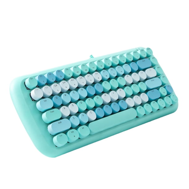 s mecánicos coloridos para juegos, Mini 84 teclas, interruptores azules, retro con cable Azul Mixto jinwen teclado mecánico