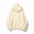 thumbnail image 1 of Sudadera con capucha holgada de manga larga con bolsillo tipo canguro y hombros caídos para mujer, 1 of 2