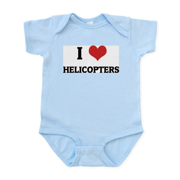 CafePress - I Love Helicopters Infant Creeper - Baby Light Bodysuit, Size Newborn - 24 Months