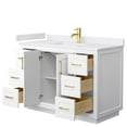thumbnail image 3 of Wyndham Collection Miranda 48" Wood Single Bathroom Vanity in White/Brushed Gold, 3 of 6