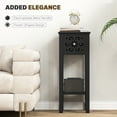 thumbnail image 4 of HOMCOM Nightstand Set of 2 with Drawer and Open Storage Shelf, Black, 4 of 10