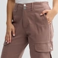 thumbnail image 3 of Juniors' Harper & Ivy Cargo Pants With Pockets Color: Olive Size: X SMALL, 3 of 4