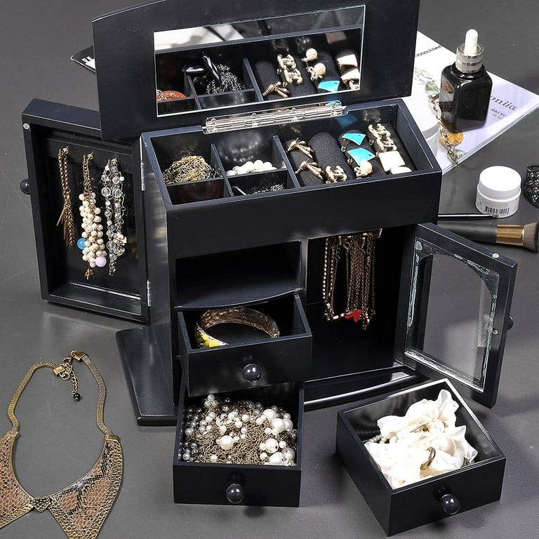 Black Jewelry Storage Box. 2 Drawer for Pins and Collars. Jewelry  Organizer, Jewelry Holder, Jewelry Storage. 