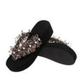 thumbnail image 4 of KIJBLAE Women Summer Pearl Beaded Slippers Bohemia Wedges Flip Flops Beach Sandals Shoes Female Non-Slip Home Slippers Indoor Slides Pink 36, 4 of 9