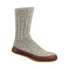 Ragg Wool Slipper Socks w/ Suede Outsole in Gray