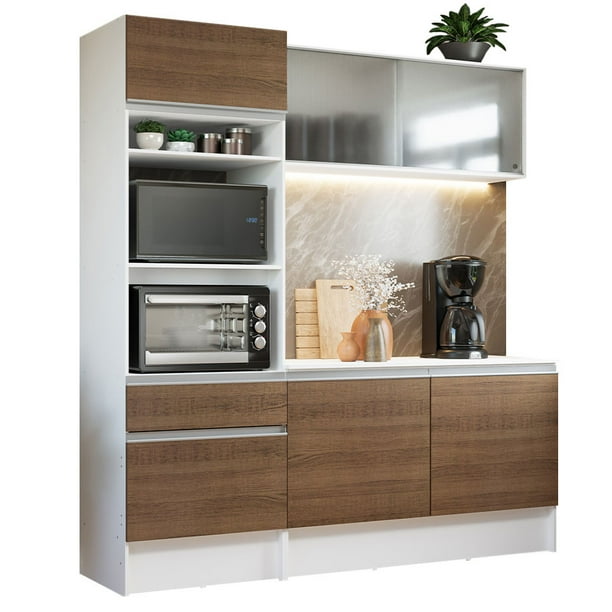 Cocina Integral Completa 180cm Topazio Madesa 86 - Blanco/Marrón Madesa G2008609