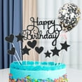 thumbnail image 4 of Neinkie 1 Set Cake Card Easy-using Glitter Paper Pentagram Birthday Topper Ballon Set for Kid, 4 of 8