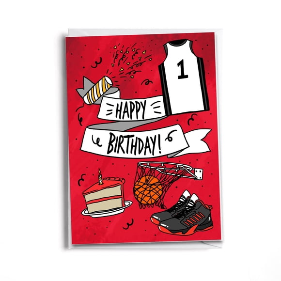 Tarjeta de Felicitación Sole Inspired Feliz Cumpleaños Baloncesto