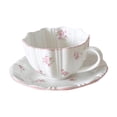 thumbnail image 4 of Taza de té y platillo, taza de café, única, elegante, versátil, juego de tazas de té de , cerámica para el hogar, cumpleaños, cafetería,, 4 of 8