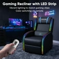 thumbnail image 3 of Homall RGB LED Lights Gaming Massage Recliner Chair Racing Style Single Living Room Sofa Ergonomic Home Theater Seating with Massage Lumbar Support, Blue, 3 of 8