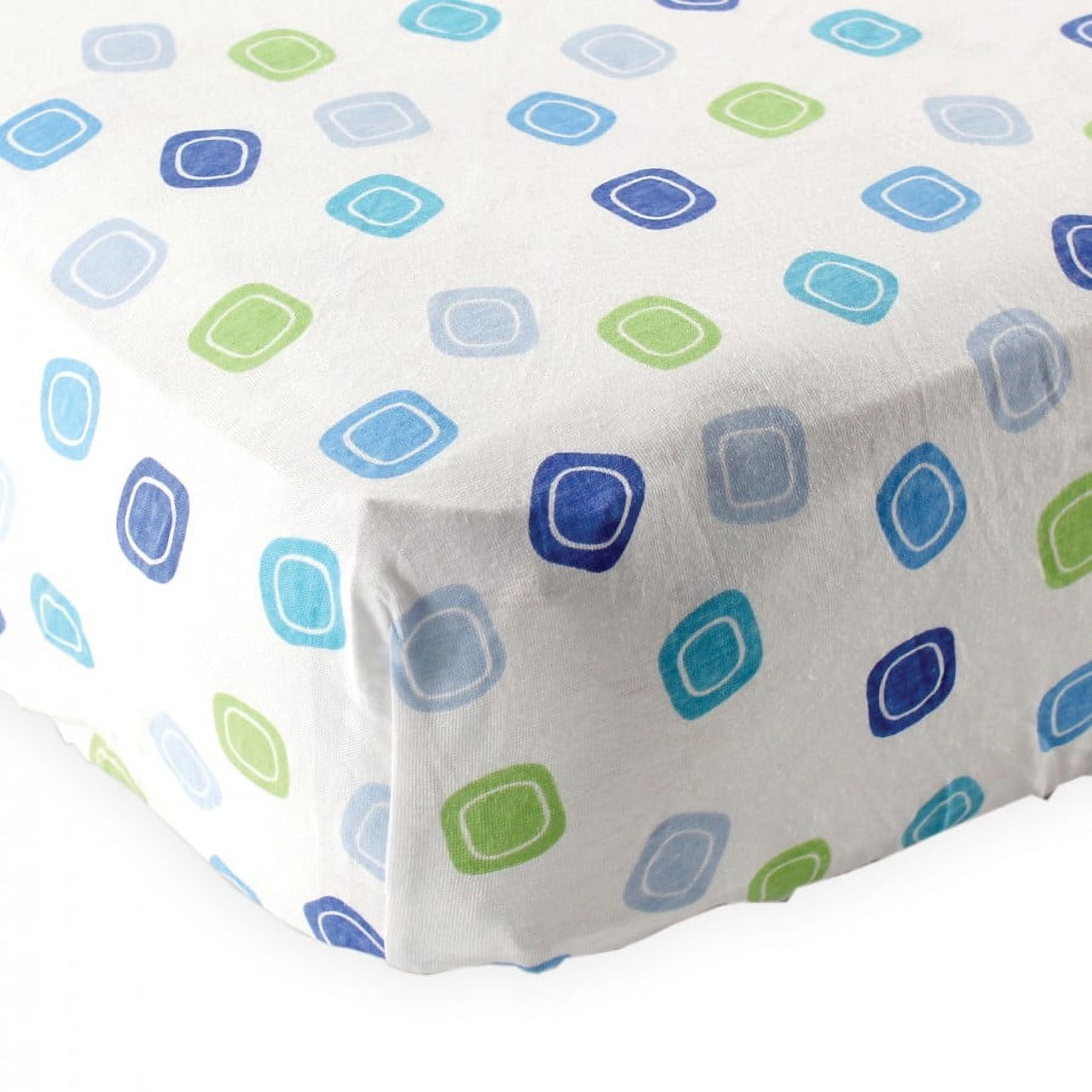 Luvable Friends Baby Boy Fitted Crib Sheet, Blue Geometric, One Size