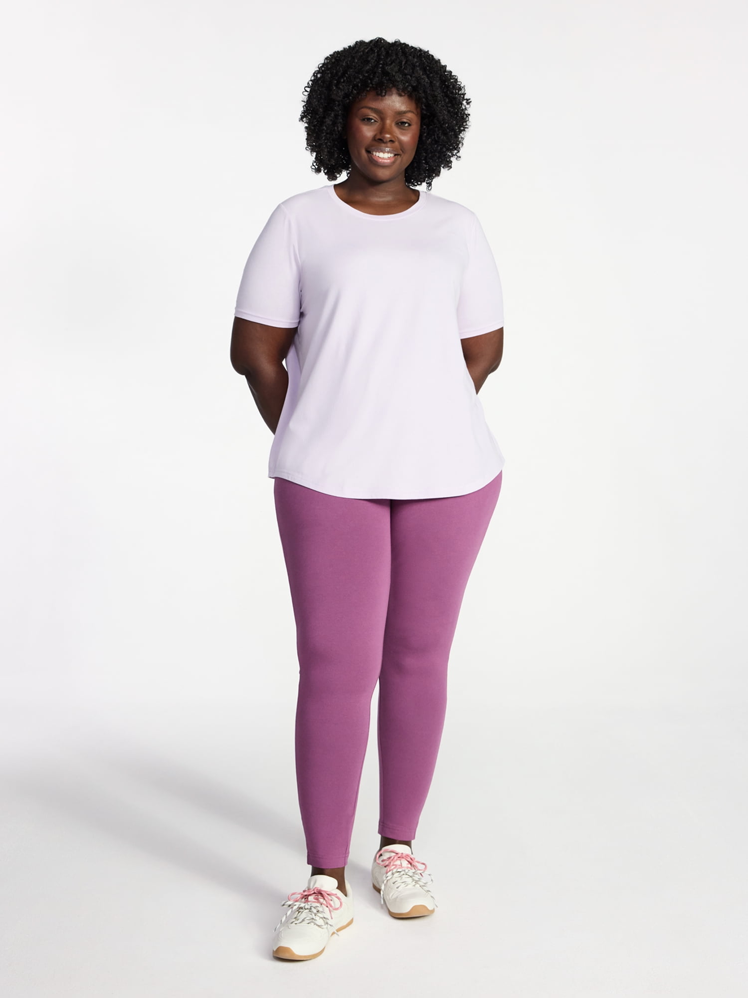 Terra & Sky Women's Plus Size Crewneck Tee with Short Sleeves, Sizes 0X-5X