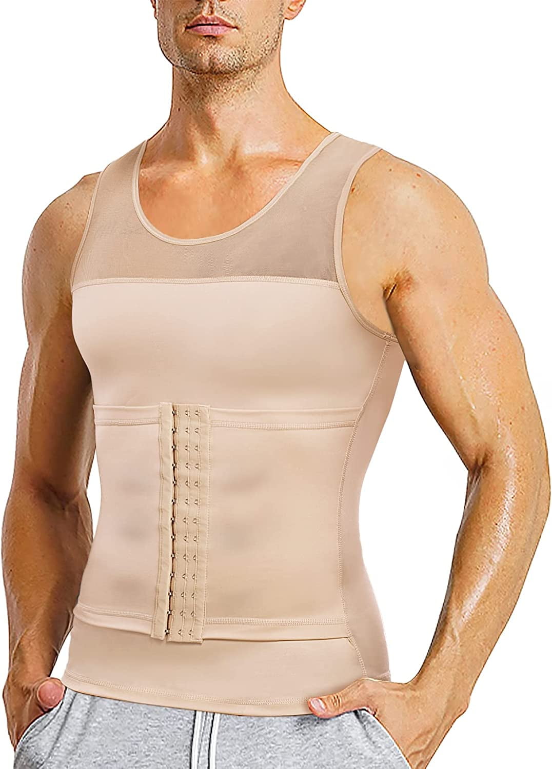 Molutan Mens Compression Shirt Slimming Body Shaper Vest Sleeveless Undershirt Tank Top Tummy