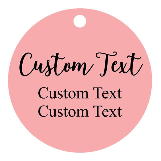 100 PCS Custom Made Any Text Hang Tags Round Shape Personalized Wedding Favor Gift Tags