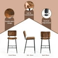 thumbnail image 6 of Homy Casa Counter Height Bar Stools Set of 2, 26" Modern Mid Century Upholstered Barstools Suede Fabric Kitchen Island Chairs with Backrest and Footrest, Suede Brown, 6 of 13