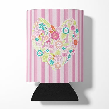 Flowered Heart Can or Bottle Hugger