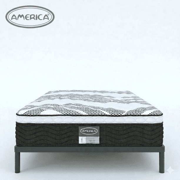 Colchon Matrimonial America Ortopedico West + Box Individual Premium Metal