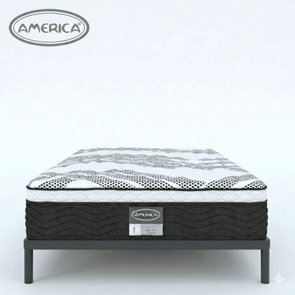 Colchon Matrimonial America Ortopedico West + Box Individual Premium Metal