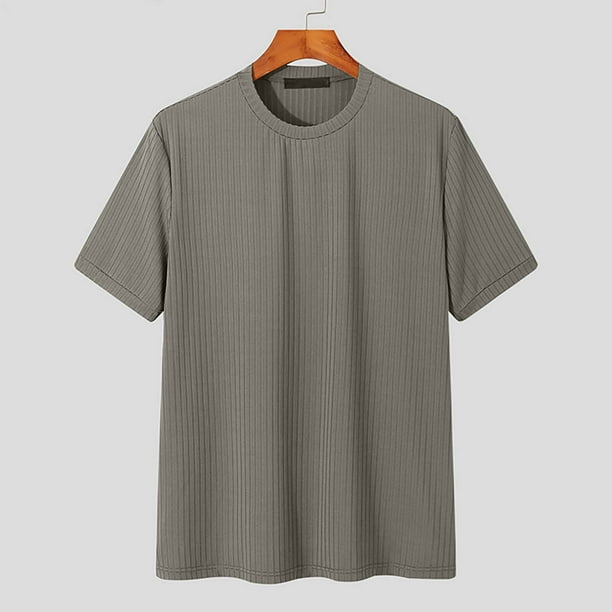 pstuiky Camisas de manga corta para hombre, Sudadera con capucha informal holgada de color liso y manga corta para hombre ropa de hombre l