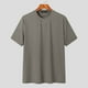 thumbnail image 1 of pstuiky Camisas de manga corta para hombre, Sudadera con capucha informal holgada de color liso y manga corta para hombre ropa de hombre l, 1 of 5