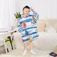 thumbnail image 6 of FORMRS Wearable Blanket Hoodie with Sleeves for Kids Cozy Flannel Sweatshirt, Orange Sailboats, 6 of 7
