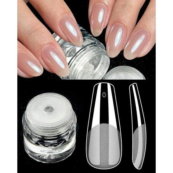 Soft Gel Nail Tips Long Coffin with Moonlight Chrome Nail Powder Bundle, 120 PCS Pre Buff Half Matte Gel X Nail Tips