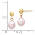 thumbnail image 3 of Auriga 14k Yellow Gold 6-7mm Pearl Dangle Earrings for Women(L- 15mm, W- 6.5mm), 3 of 5