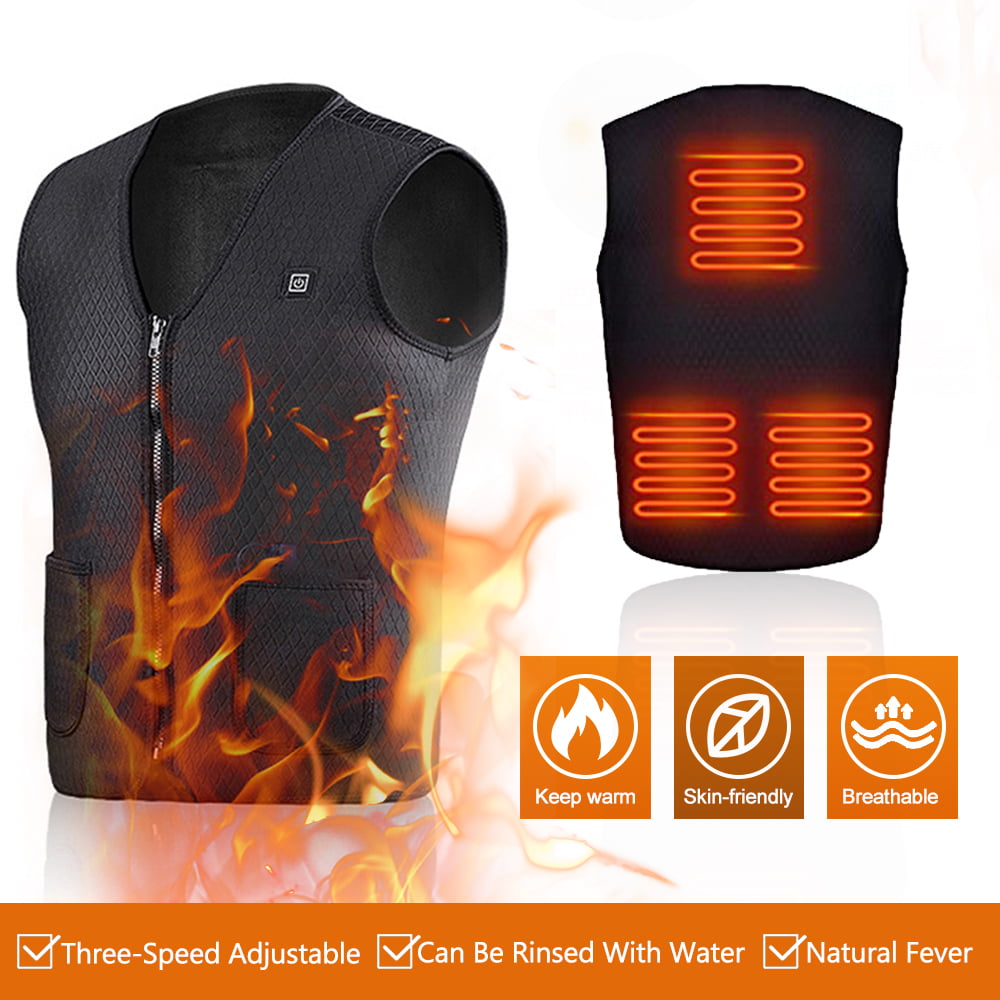 KAIYAN Heated Vest USB Heating Vest Electric Heated Clothes Lightweight Body Warmer Washable Gilet with 3 Temperature and 3 Heating Zones Winter Outdoor Camping Fishing Hiking Jacket