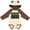 Natural & Brown w Ears, variant on class of 2033 Boys or Girls Long Sleeve Baby Bodysuit