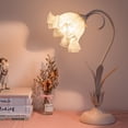 thumbnail image 2 of Wuzstar 19.6 Inch Glass Table Lamp Flowers Lily Shaped End Table Lamp for Living Room Bedroom(Pink), 2 of 10
