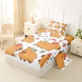 thumbnail image 2 of Erosebridal Flower Capybara Twin Sheet Sets for Kid, Cute Animal Bedding, 3pcs, 2 of 5